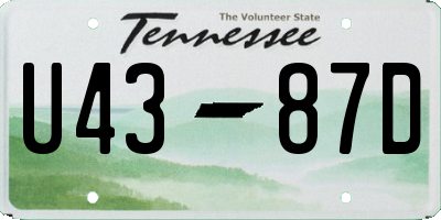 TN license plate U4387D