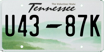 TN license plate U4387K
