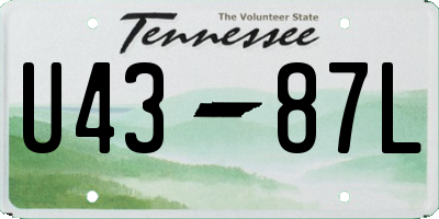TN license plate U4387L