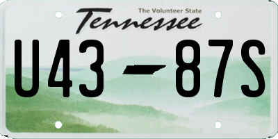 TN license plate U4387S