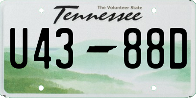 TN license plate U4388D