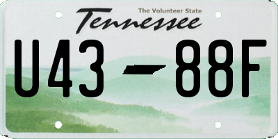 TN license plate U4388F