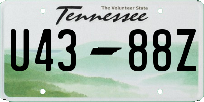 TN license plate U4388Z