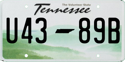 TN license plate U4389B
