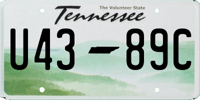 TN license plate U4389C