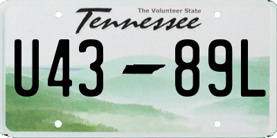 TN license plate U4389L