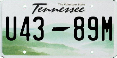 TN license plate U4389M