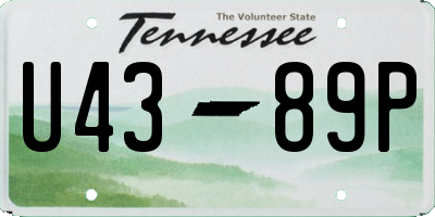 TN license plate U4389P
