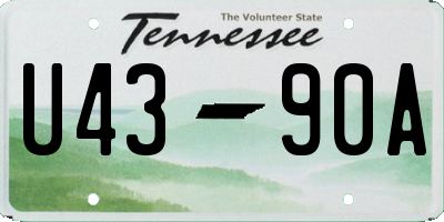 TN license plate U4390A