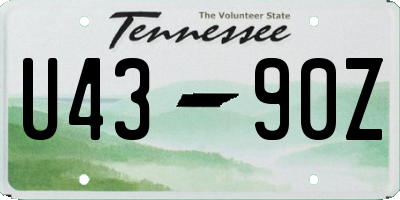 TN license plate U4390Z