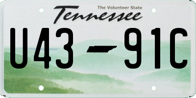 TN license plate U4391C