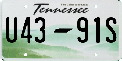 TN license plate U4391S