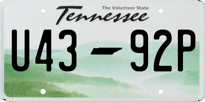 TN license plate U4392P