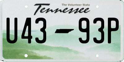 TN license plate U4393P