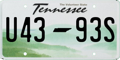 TN license plate U4393S
