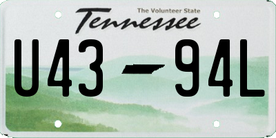 TN license plate U4394L