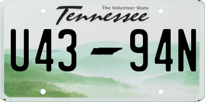 TN license plate U4394N