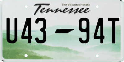 TN license plate U4394T
