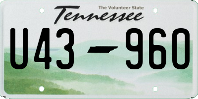 TN license plate U4396O