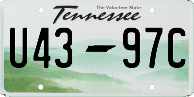 TN license plate U4397C