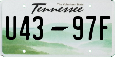 TN license plate U4397F