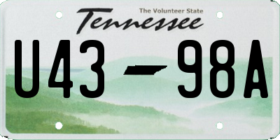 TN license plate U4398A