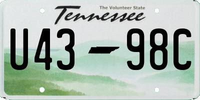 TN license plate U4398C