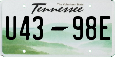 TN license plate U4398E