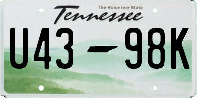 TN license plate U4398K