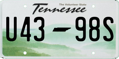 TN license plate U4398S