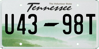 TN license plate U4398T