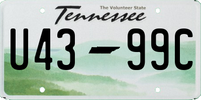 TN license plate U4399C