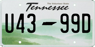 TN license plate U4399D
