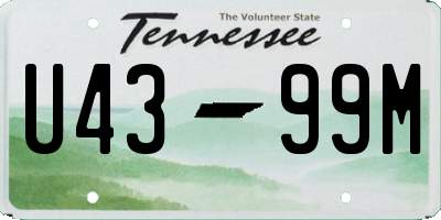TN license plate U4399M