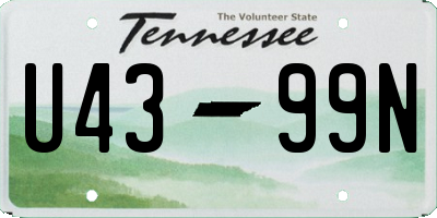 TN license plate U4399N