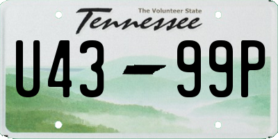 TN license plate U4399P