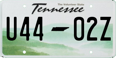 TN license plate U4402Z
