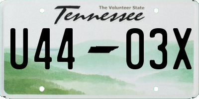 TN license plate U4403X