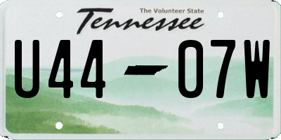 TN license plate U4407W