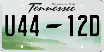 TN license plate U4412D