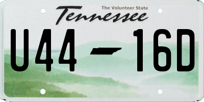 TN license plate U4416D