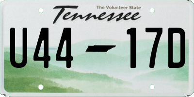 TN license plate U4417D