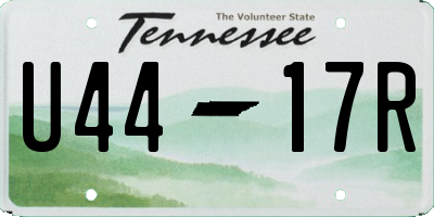 TN license plate U4417R