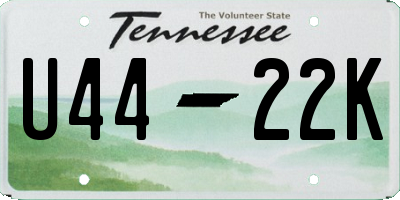 TN license plate U4422K