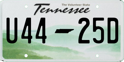 TN license plate U4425D