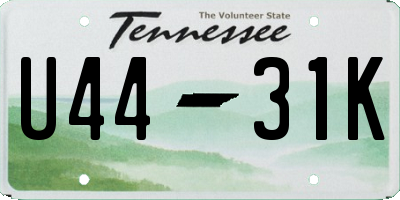 TN license plate U4431K