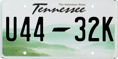 TN license plate U4432K