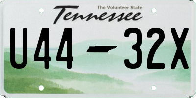 TN license plate U4432X