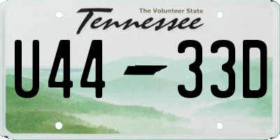 TN license plate U4433D