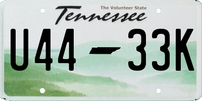 TN license plate U4433K